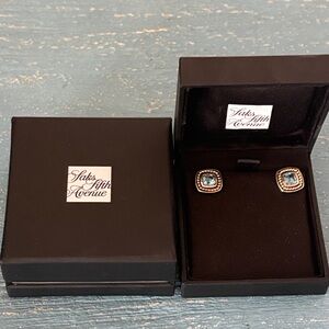 Brand new Lagos 925/ 750 blue topaz studs